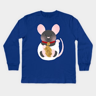 Lucky Rat Hooded Kids Long Sleeve T-Shirt